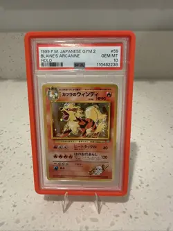 Pokemon TCG Blaine's Arcanine Gym Challenge JPN No.59 Holo PSA 10 (Fart Swirl) - Image 1