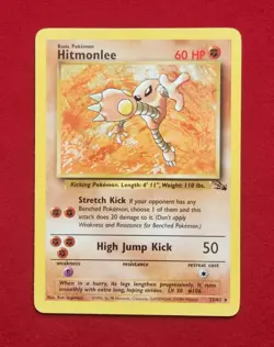 Pokemon TCG Hitmonlee 22/62 Fossil Set Regular Unlimited Rare Vintage LP - Image 1