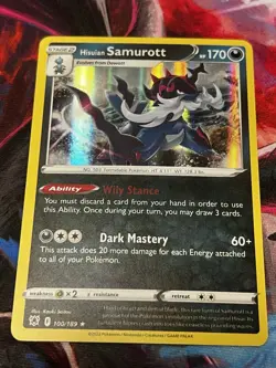 Hisuian Samurott 100/189 SWSH Astral Radiance Pokemon Reverse Holo Foil Nice! - Image 1
