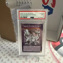 YuGiOh! PSA 9 Dragon Master Magia Platinum Secret Rare RA04-EN055 - Image 1
