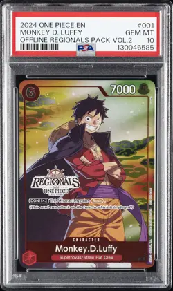 2024 ONE PIECE OFFLINE REGIONALS PACK 2024 VOL.2 #001 MONKEY D. LUFFY PSA 10 - Image 1