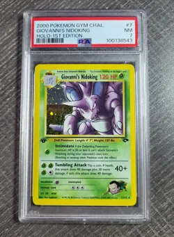 PSA 7 1st Edition Giovanne's Nidoking Gym Challenge 7/132 Pokemon Card - Image 1