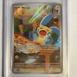 Minun 194/182 Paradox Rift Holo Illustration Rare Pokemon Card PSA 9 Mint - Image 2