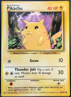 Pokemon 1x JUMBO OVERSIZED Top Deck Promo 6"x8" Pikachu LP - Image 1