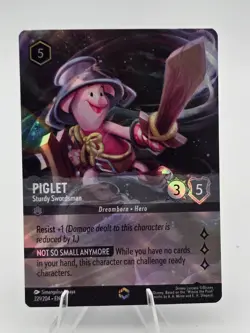 Lorcana Piglet Sturdy Swordsman 221/204 Enchanted Ursula's Return Set 4 - Image 1