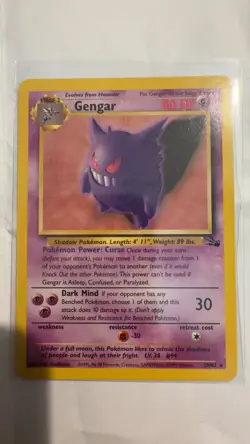 Pokemon TCG Gengar Fossil Card 20/62 First Edition Non Holo - Image 1