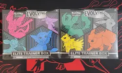 Pokemon TCG Sword & Shield Evolving Skies Elite Trainer Box Set of 2 ETBs Sealed - Image 1