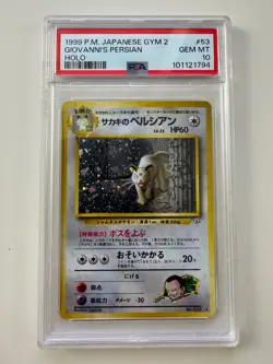 1999 Pokemon Japanese Gym 2 - Giovanni's Persian Holo #53 - PSA 10 Gem Mint! - Image 1