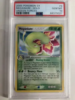 Pokemon EX Unseen forces Meganium Holo 9/115 PSA 10 - Image 1