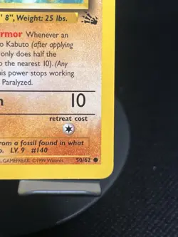 Pokemon TCG Kabuto 50/62 1st Edition Fossil LP - Image 4