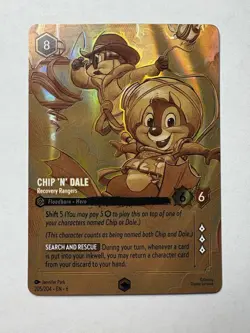 M Chip 'n' Dale Recovery Rangers Enchanted 205/204 Azurite Sea Holo Lorcana Card - Image 1