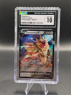 2022 POKEMON BRILLIANT STARS HOLO #105 ZAMAZENTA V CGC 10 Gem Mint - Image 1