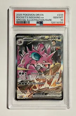 2025 POKEMON DRI SPECIAL ILLUSTRATION RARE #233 TEAM ROCKET'S NIDOKING EX PSA 10 - Image 1