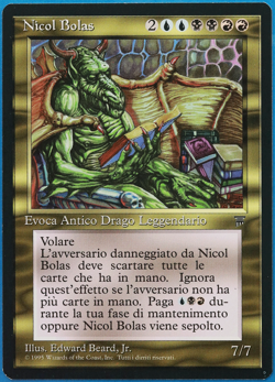 Nicol Bolas Legends (ITALIAN) NM Blue Black Red Rare CARD (499776) ABUGames - Image 1