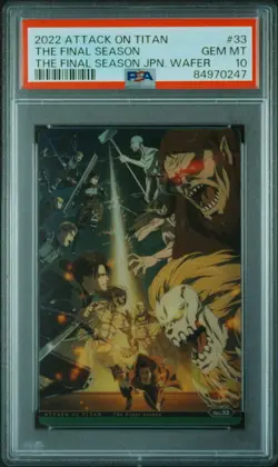 PSA10 No.33 The Final Season Main Visual Attack on Titan Wafer Card BANDAI - Image 1