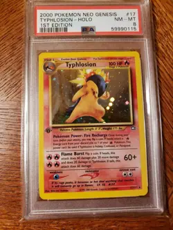 2000 POKEMON NEO GENESIS 1ST EDITION HOLO TYPHLOSION #17 PSA 8 NEAR MINT-MINT - Image 3