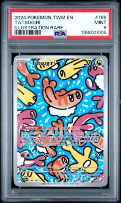 2024 Pokemon Tatsugiri 186/167 Illustration Rare PSA 9 - Image 1