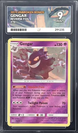 Pokemon Gengar 70/214 Reverse Holo Unbroken Bonds ACE 9 - Image 1