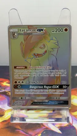 Pokemon Lycanroc GX Holo Secret Rare Sm-Guardians Rising 156/145 EX NM!!!! - Image 1