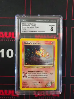 2000 Pokemon Blaine's Moltres Holo Gym Heroes 1/132 CGC 8 - Image 1