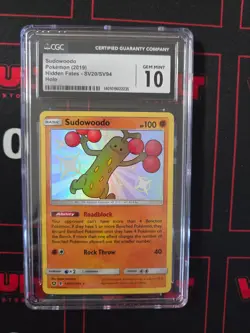 2019 Pokemon Sudowoodo Hidden Fates Holo SV20 CGC 10 - Image 1