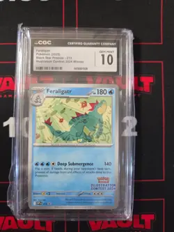 2025 Pokemon Feraligatr Black Star Promo #213 Illustration Contest Winner CGC 10 - Image 1