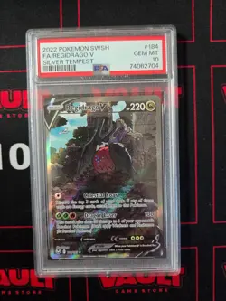 2022 Pokemon Regidrago V Silver Tempest Full Art #184 PSA 10 - Image 1