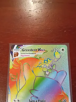 Greedent VMAX Rainbow Secret Rare 272/264 Fusion Strike Pokemon Card - Image 2