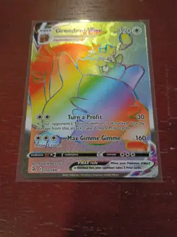 Greedent VMAX Rainbow Secret Rare 272/264 Fusion Strike Pokemon Card - Image 3
