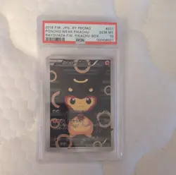 Pokemon Poncho-Wearing Pikachu XY-P 231/XY-P Holo Common Japanese PSA 10 - Image 2