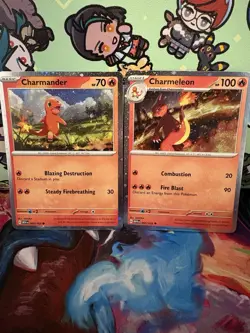 Pokemon Charmander 004/165 & Charmeleon 005/165 Cosmos Holo Promos NM - Image 2