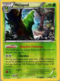 Pokemon TCG Metapod 2/106 Flashfire Rev Holo NM - Image 1