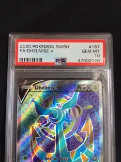Pokemon Cards: Sword & Shield Ultra Rare: Dhelmise V 187/202: PSA 10 - Image 3