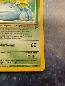 Venusaur Holo Rare 18/130 Pokemon Base Set 2 English WOTC LP - Image 3