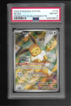 Pokemon Prismatic Evolutions EEVEE PSA 8 NM-MT Black Star ETB Promo 173 - Image 1