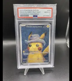 2023 POKEMON SVP POKEMON X VAN GOGH PROMO #085 PIKACHU WITH GREY FELT HAT PSA 10 - Image 1