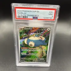 2023 POKEMON SVP EN-SV BLACK STAR PROMO 151 ELITE TRAINER BOX #051 SNORLAX PSA 9 - Image 1