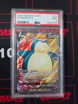2020 Pokemon Snorlax V #197 PSA 9 Sword and Shield - Image 1