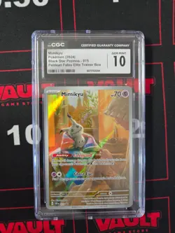 2024 Pokemon Mimikyu Black Star #075 Paldean Fates Elite Trainer Box CGC 10 - Image 1