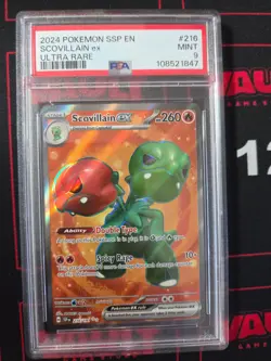 2024 Pokemon Scovillain ex Surging Spark #216 PSA 9 - Image 1