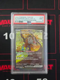 2024 Pokemon Bloodmoon Ursaluna ex #216 SIR Twilight Masquerade PSA 9 - Image 1