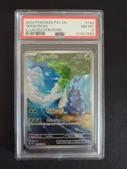 2023 Pokemon Heracross Paldea Evolved #194 PSA 8 Illustration Rare - Image 1