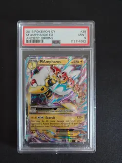 2015 Pokemon M Ampharos Ex Ancient Origins #28 PSA 9 - Image 1
