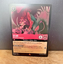 DISNEY LORCANA TCG - THE FIRST CHAPTER - SCAR SHAMELESS FIREBRAND RARE 123/204 - Image 1