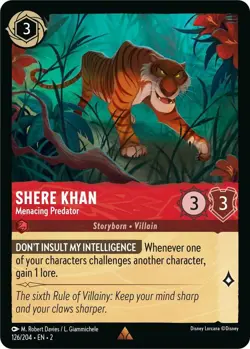 Disney Lorcana TCG Rise of the Floodborn - Shere Khan Predator 126/204 Rare FOIL - Image 1