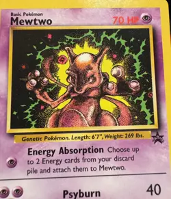 MEWTWO 2000 Pokemon Card black star promo #14 Near Mint RARE - Image 1