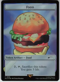 MTG Food Token Rainbow Foil NM Secret Lair Drop Series Magic 1938 - Image 1