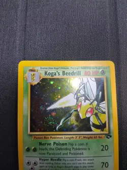 Pokemon Gym Challenge Koga's Beedrill Holo Rare 009/132 LP Fast Ship - Image 3