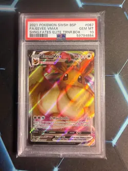 Eevee VMAX 87 PSA 10 Shining fates etb black star promo 2021 Gem Mint Pokemon - Image 1