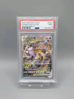 PSA 9 Mewtwo Vstar GG44/GG70 Crown Zenith Galarian Gallery Pokemon Holo MINT - Image 1